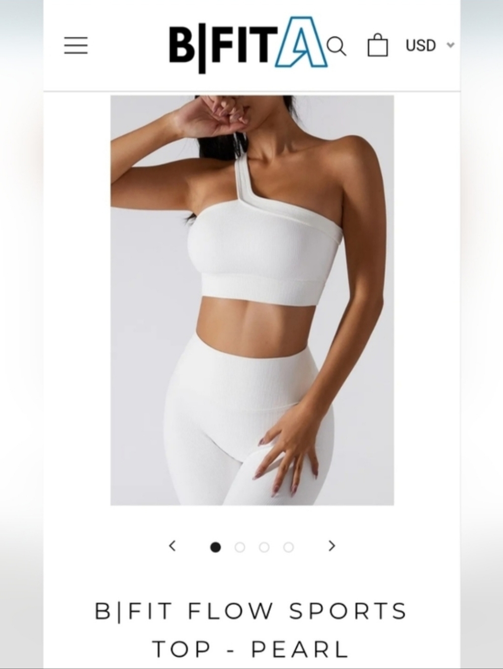 B|Fit A Flow Pearl One‑Shoulder Set